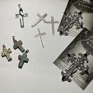 Cross/religious pendants for jewelry making.